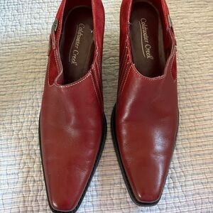 Coldwater Creek Women’s Red Leather and Suede Booties